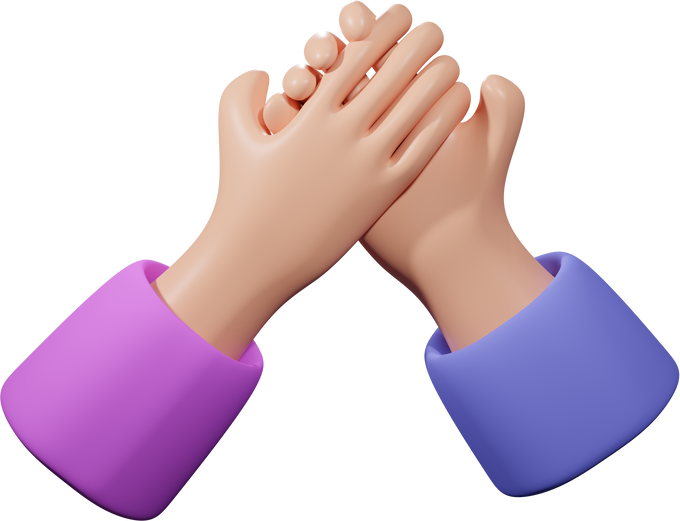 hand partnership 3d illustration